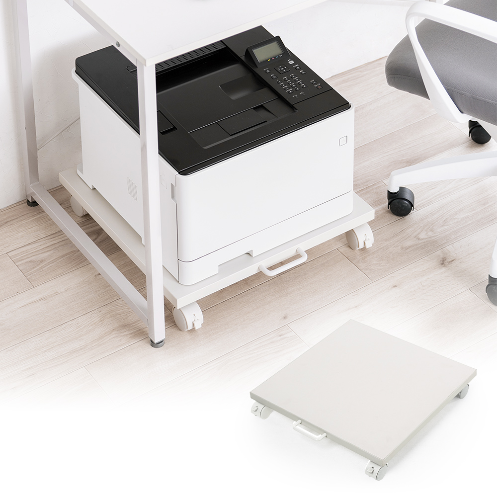 【アウトレット･訳あり・セール】プリンタ台（プリンタスタンド・小型レーザープリンタ・インクジェットプリンタ複合機対応・キャスター付き・デスク下収納・プリンタスライダー）