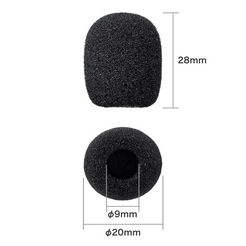 ポータブル拡声器ヘッドマイク用スポンジ(10個入）