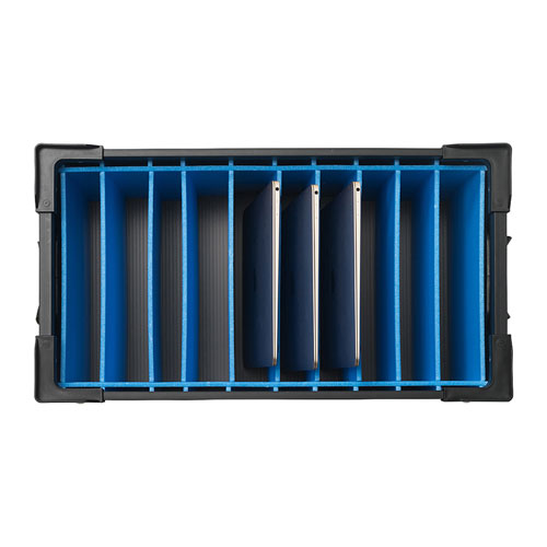 プラダン収納ケース(タブレット・ノートPC・10台収納・スリット入り)