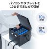 タブレット・ノートパソコン保管庫（蓋・ベルト付き・収納庫・収納ボックス・10台収納・学校やオフィスで一括管理・プラダン製）