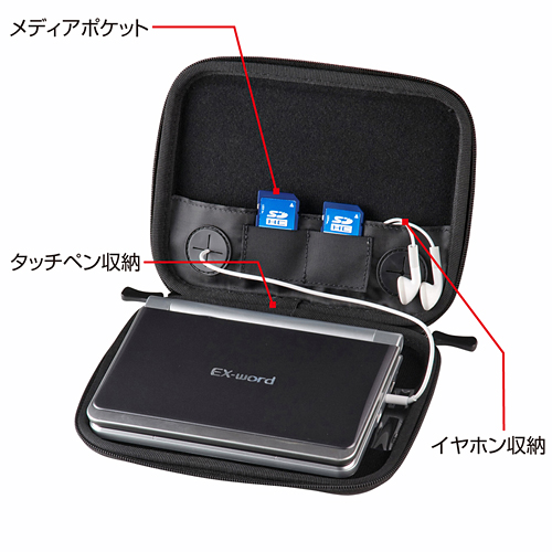 電子辞書ケース（セミハード・ブラック） サンワサプライ