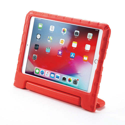 iPad Air  2019 ケース（衝撃吸収ケース・ハンドル付き・レッド）