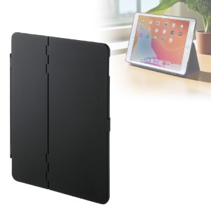 iPad ケース(第7世代・10.2インチ用・ハードケース・耐衝撃・耐熱・スタンドタイプ・ブラック)