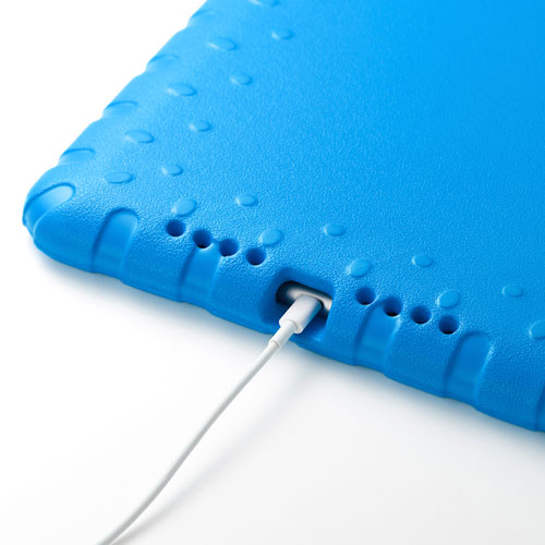 タブレットケース(iPad 10.2インチ用・第7世代・衝撃吸収・セミハード・子供用・ハンドル・ブルー)