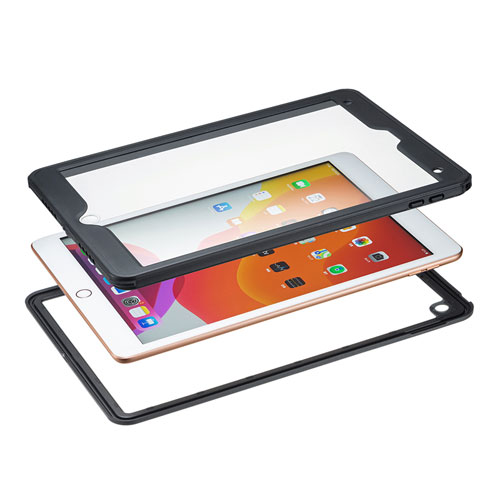 タブレットケース（iPad 10.2インチ用・耐衝撃・防水・防塵・リングスタンドつき）