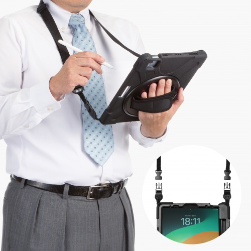 iPad Air ケース（耐衝撃・ハンドル・スタンド・ショルダーベルト・タッチペン収納・iPad Air 11インチ（M2/2024））