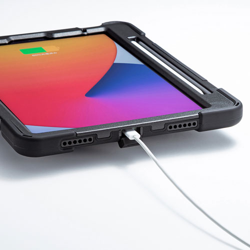 iPad Air ケース（耐衝撃・ハンドル・スタンド・ショルダーベルト付き・ブラック）