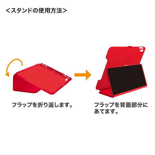 iPad mini 2021　ハードケース（スタンドタイプ・レッド）