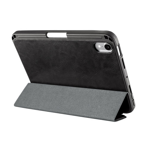 iPad mini 2021 Apple Pencil収納ポケット付きケース（ブラック）