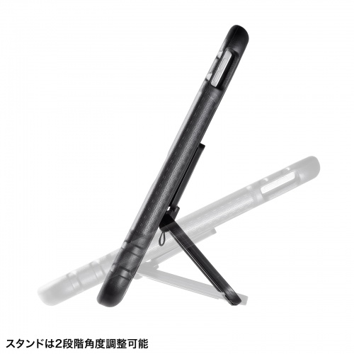 iPad 10.9インチ 第10世代専用 衝撃吸収セミハードケース（耐衝撃・充電可能・スタンド・ペンホルダー付き・ブラック・子供・学校・法人）