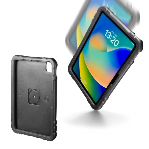 iPad 10.9インチ 第10世代専用 衝撃吸収セミハードケース（耐衝撃・充電可能・スタンド・ペンホルダー付き・ブラック・子供・学校・法人）