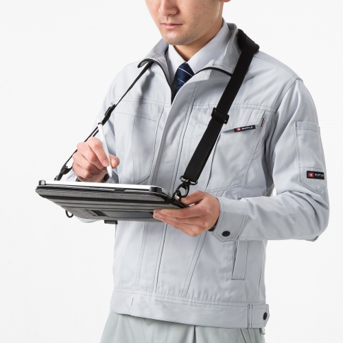 iPad10.9インチ ショルダーベルトケース（Apple 第10世代iPad 10.9インチ対応・スタンド機能付き・ブラック）