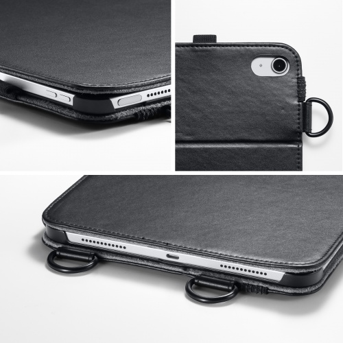 iPad10.9インチ ショルダーベルトケース（Apple 第10世代iPad 10.9インチ対応・スタンド機能付き・ブラック）