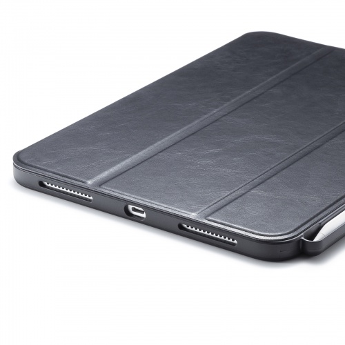 iPad10.9インチ ソフトレザーケース（Apple Pencil収納ポケット付き・第10世代iPad 10.9インチ対応・ブラック）