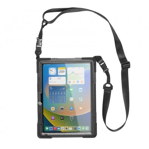 iPad10.9インチ 前面保護フィルター付耐衝撃ケース（Apple 第10世代iPad 10.9インチ対応・360度回転ハンドル・スタンド・ショルダーベルト付き）