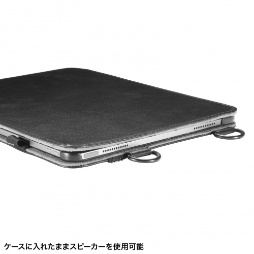 iPad Air ケース（ケース・スタンド機能・ショルダーベルト・ハンドベルト・ペンホルダー・ブラック・iPad Air 13インチ（M2/2024））