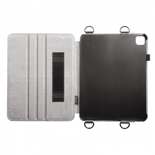 iPad Air ケース（ケース・スタンド機能・ショルダーベルト・ハンドベルト・ペンホルダー・ブラック・iPad Air 13インチ（M2/2024））