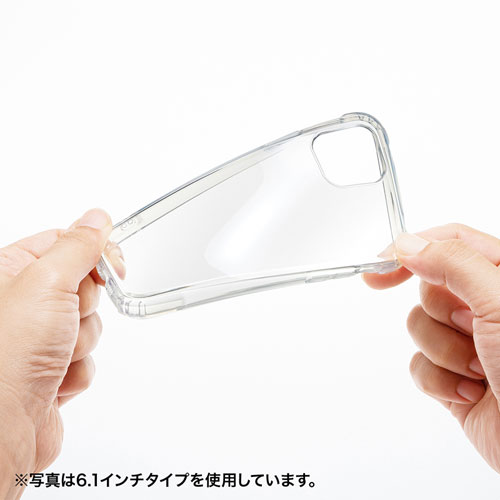 iPhone 11 Pro Max用ケース(耐衝撃・TPU・ストラップホルダー・クリア)