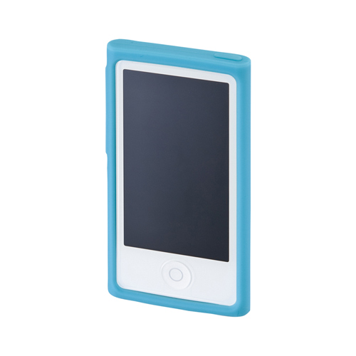 サンワサプライ】シリコンケース（iPod nano 第7世代用・ブルー 
