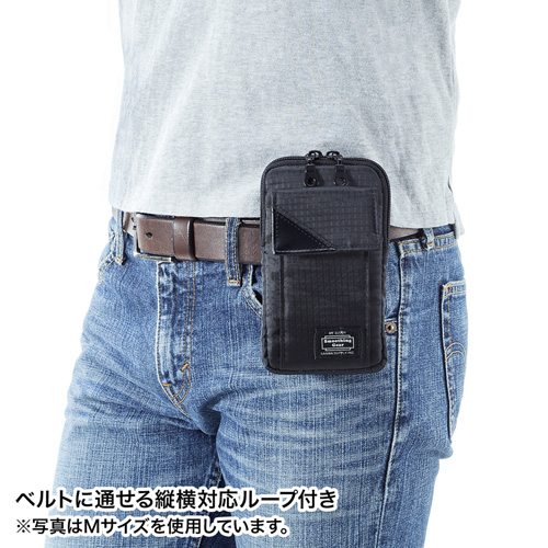 スキミング防止ポケット付きマルチガジェットケース（L) PDA-MGSG3BK