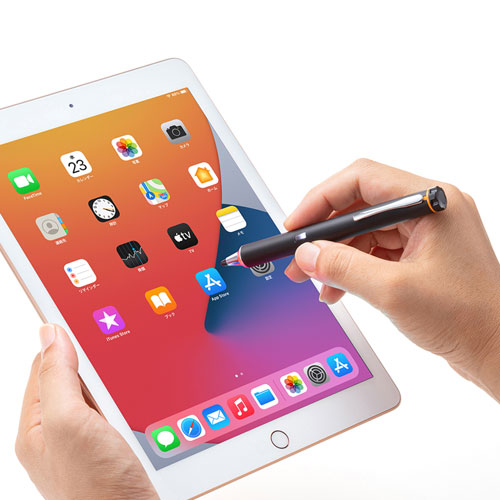 タッチペン（電池式・極細・ブラック・iPad・iPhone）