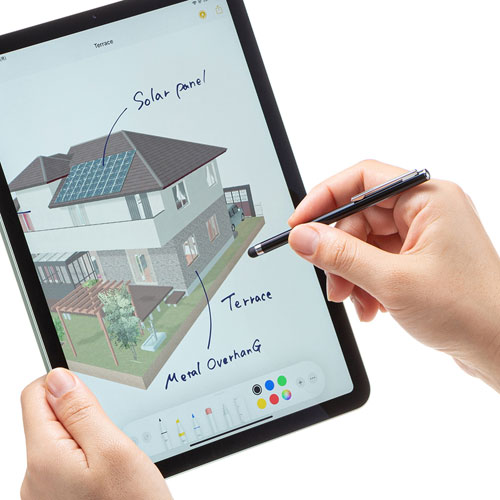 タッチペン（細い・タブレット・ipad・スマホ・シリコンゴム・おすすめ・ブラック・iPhone15・iPhone15plus） PDA-PEN54BK サンワサプライ