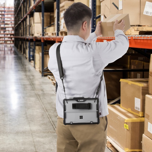 耐衝撃ケース（Surface Go 1～4用・スタンド・ショルダーベルト・ハンドベルト・純正キーボード ペンを取り付け可能・クリア素材） PDA-SF11BK サンワサプライ