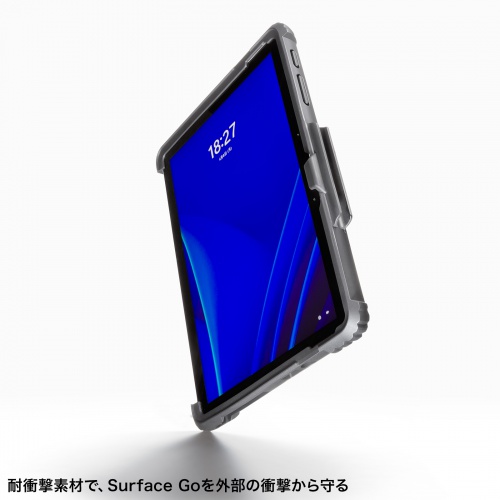 耐衝撃ケース（Surface Go 1～4用・スタンド・ショルダーベルト・ハンドベルト・純正キーボード ペンを取り付け可能・クリア素材） PDA-SF11BK サンワサプライ