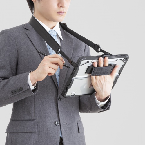 Surface Pro 12インチ用 耐衝撃ケース ハンドベルト ショルダーベルト スリムペン 純正キーボード 対応 キックスタンド