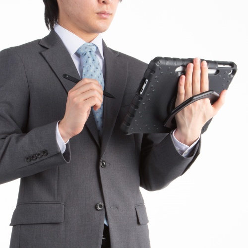 Surface Pro 12インチ 衝撃吸収ケース（耐衝撃・スタンド 付き・キーボード装着可・スリムペン固定可・法人・ブラック）