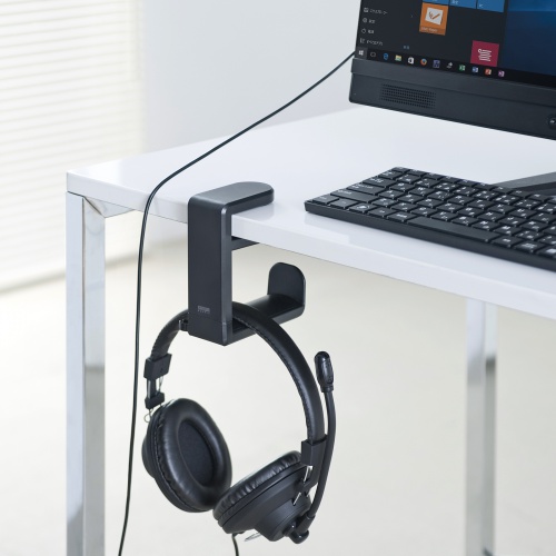 ヘッドホンハンガー（回転式・ヘッドホンかけ・おすすめ・ブラック） PDA-STN18BK サンワサプライ