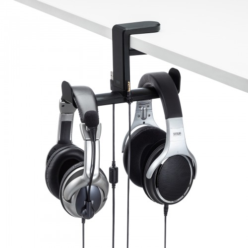 ヘッドホンハンガー（回転式・ヘッドホンかけ・おすすめ・ブラック） PDA-STN19BK サンワサプライ