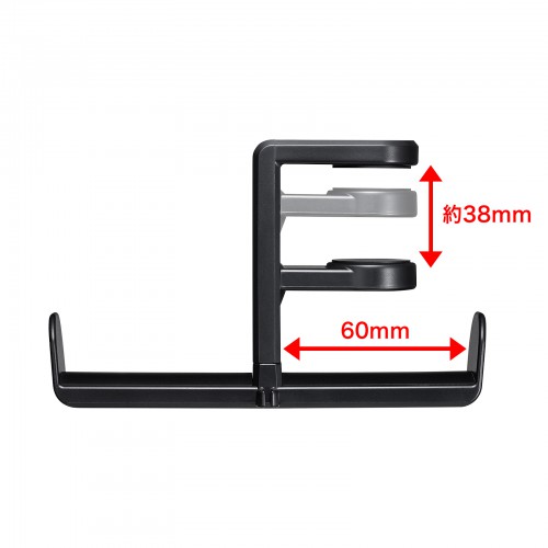 ヘッドホンハンガー（回転式・ヘッドホンかけ・おすすめ・ブラック） PDA-STN19BK サンワサプライ