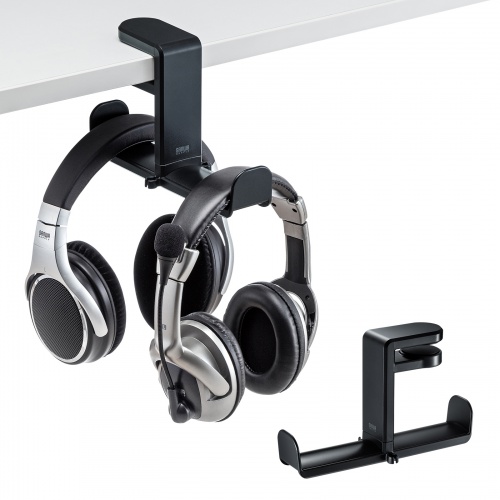 ヘッドホンハンガー（回転式・ヘッドホンかけ・おすすめ・ブラック） PDA-STN19BK サンワサプライ