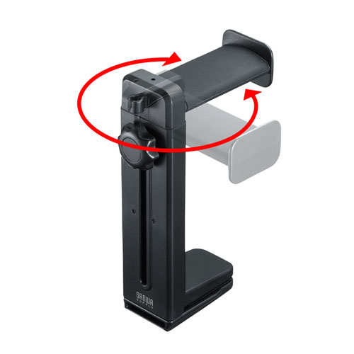 ヘッドホンスタンド(2WAY・ヘッドホンフック・回転式・高さ調節可能)