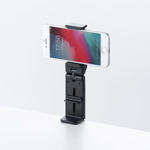 スマホホルダー(スマホスタンド・クランプ・折りたたみ・コンパクト・自撮り棒) PDA-STN30BK サンワサプライ
