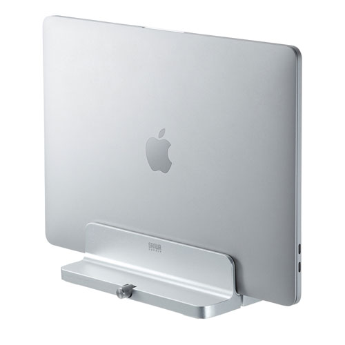 ノートパソコンスタンド(アルミ・縦置き・収納・最大幅30mm)