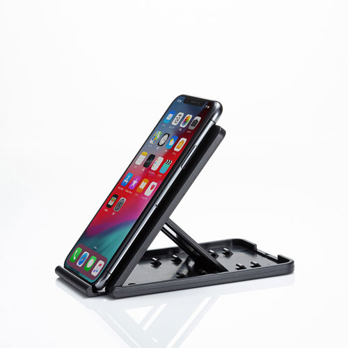 スマートフォン・タブレットスタンド（折りたたみ・薄型・軽量・持ちはこび） PDA-STN33BK