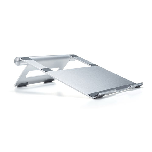 アルミスタンド（ノートパソコン用・無段階調節・平置きタイプ・持ちはこび・薄型）