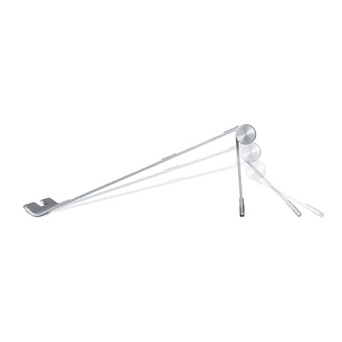 アルミスタンド（ノートパソコン用・無段階調節・平置きタイプ・持ちはこび・薄型）