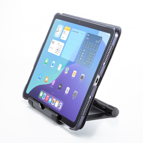折りたたみ式 タブレットスタンド（アルミ製・無段階・角度調整・iPad・ゲーム機・モバイルモニター・持ち運び）