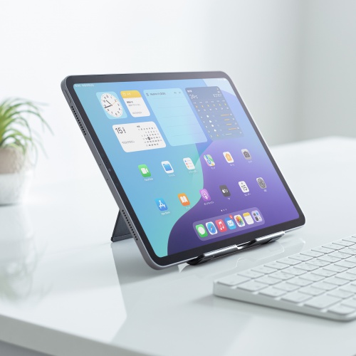 折りたたみ式 タブレットスタンド（アルミ製・無段階・角度調整・iPad・ゲーム機・モバイルモニター・持ち運び）