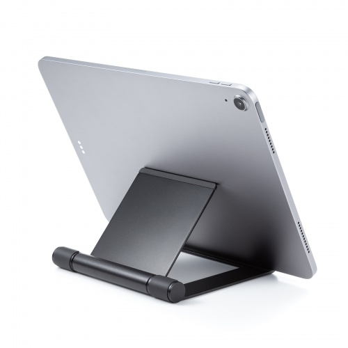 折りたたみ式 タブレットスタンド（アルミ製・無段階・角度調整・iPad・ゲーム機・モバイルモニター・持ち運び）
