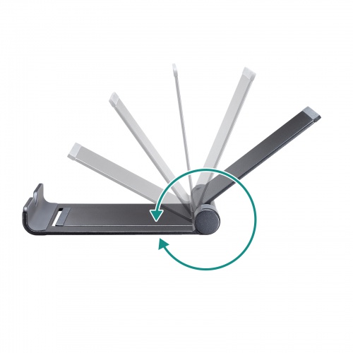 折りたたみ式 タブレットスタンド（アルミ製・無段階・角度調整・iPad・ゲーム機・モバイルモニター・持ち運び）