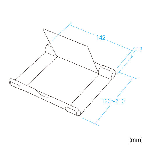 アルミスタンド（タブレット用・折りたたみ可能・持ちはこび・シルバー）PDA-STN35S