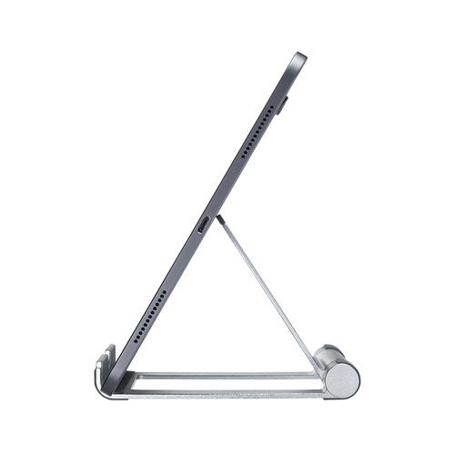 アルミスタンド（タブレット用・折りたたみ可能・持ちはこび・シルバー）PDA-STN35S