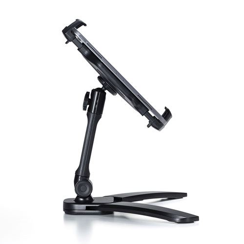 タブレットスタンド（スマートフォンスタンド・360°回転・オンライン・ブラック）