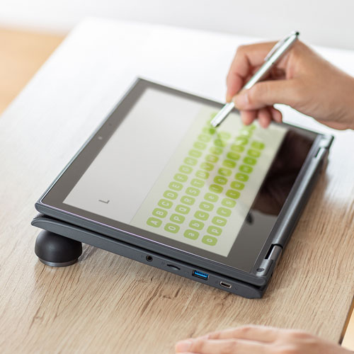 ノートパソコンスタンド（平置き・タブレット対応・コンパクトタイプ・軽量・ブラック）