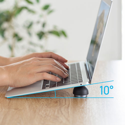 ノートパソコンスタンド（平置き・タブレット対応・コンパクトタイプ・軽量・ブラック）