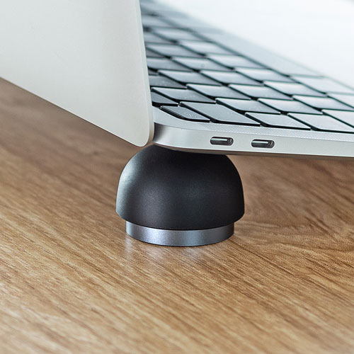 ノートパソコンスタンド（平置き・タブレット対応・コンパクトタイプ・軽量・ブラック）